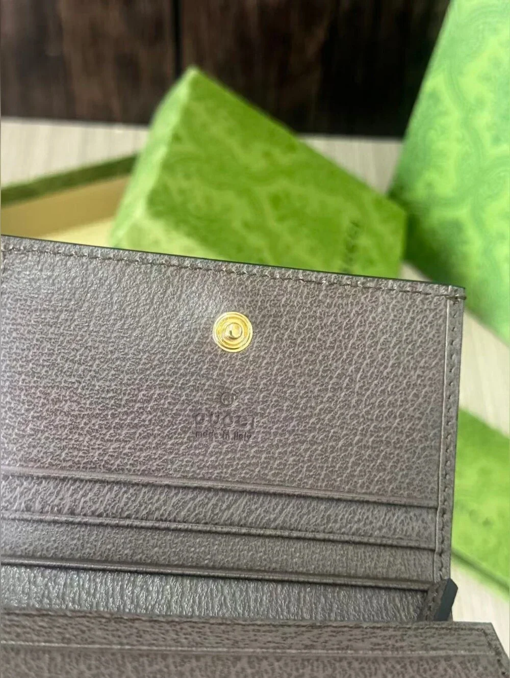 Gucci GG Supreme Canvas Mini Wallet with Web Stripe